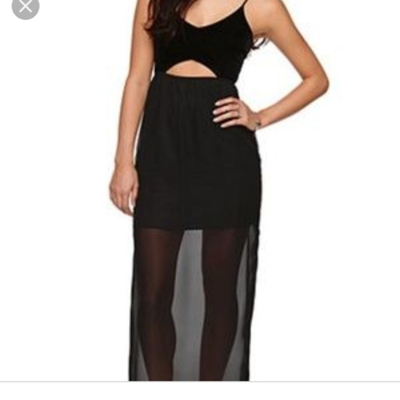 PacSun Dresses & Skirts - LA Hearts Velour maxi dress with sheer skirt